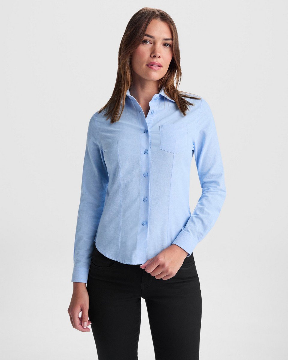 Camisa Laboral Roly Oxford Woman 5068 Mujer Manga Larga - Imagen 2