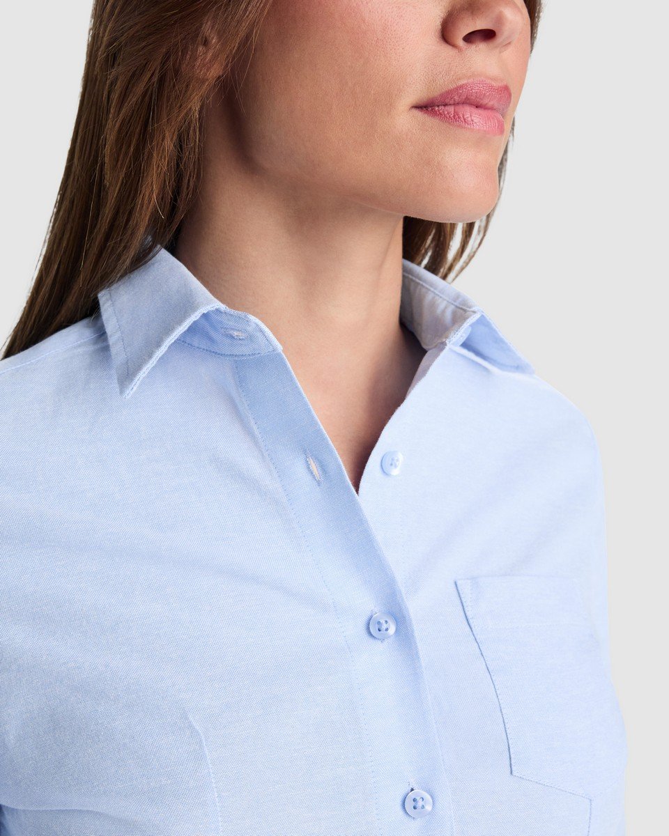 Camisa Laboral Roly Oxford Woman 5068 Mujer Manga Larga - Imagen 4